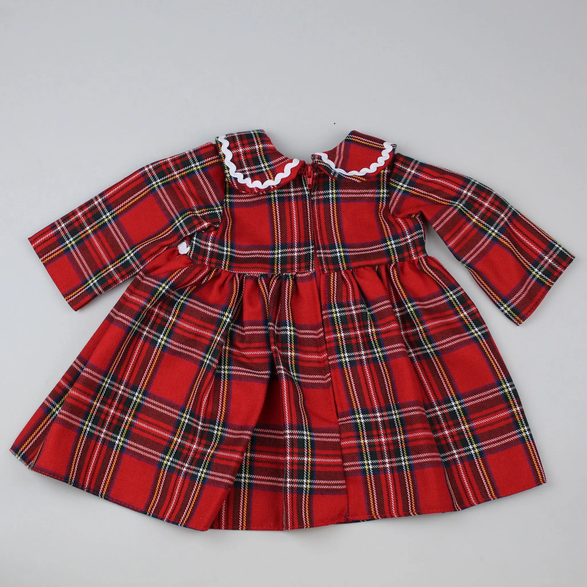 Red Tartan Dress With Long Sleeves