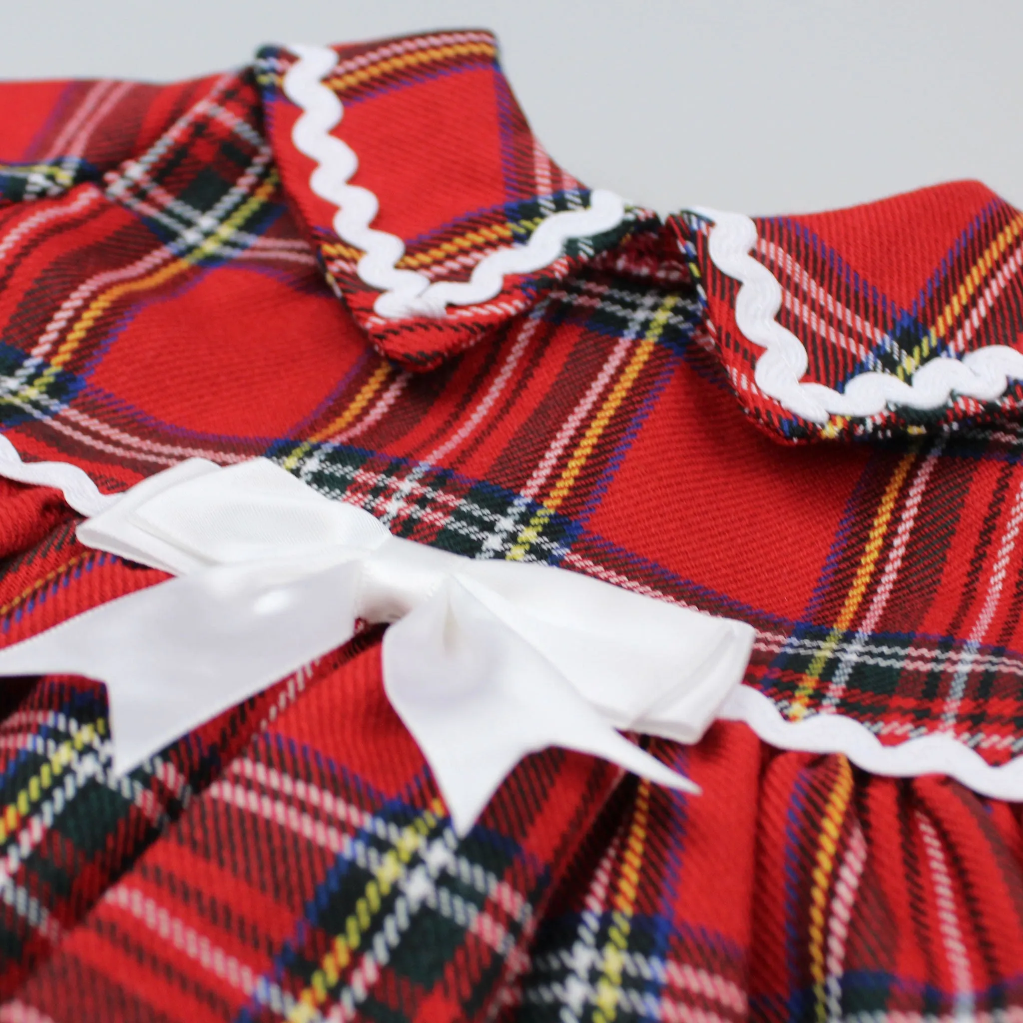 Red Tartan Dress With Long Sleeves