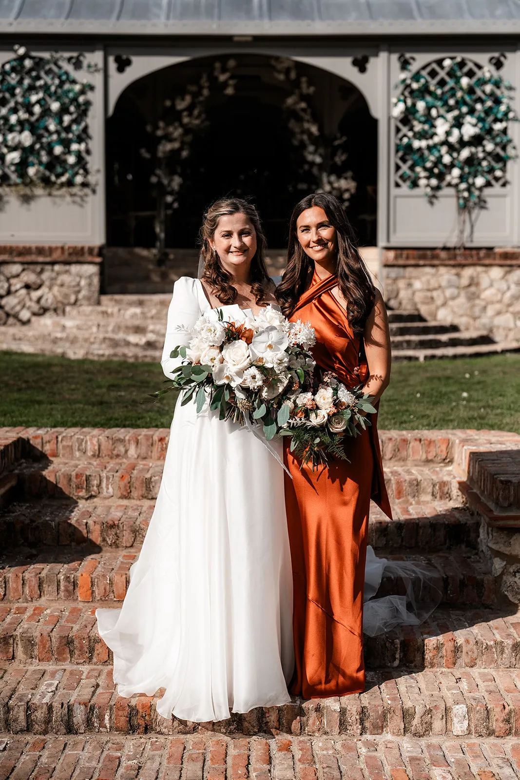 Roma Dress in Burnt Orange Satin