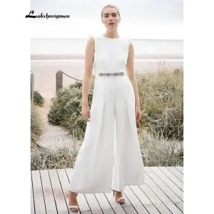 Roycebridal Bohomain Jumpsuits Wedding Dresses O Neck Sexy