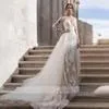 Roycebridal Cheap White Jumpsuits A Line Wedding Dresses Sweetheart Lace Satin With Overskirts Bridal Gowns Pants Dress Vestidos De Novia