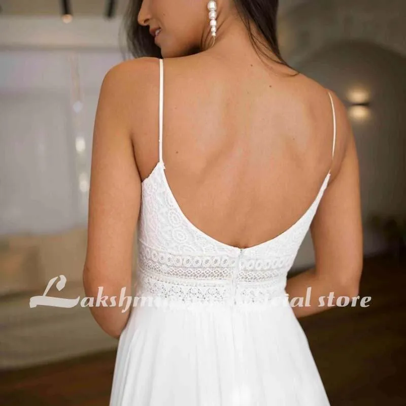 Roycebridal Sexy Summer Wedding Dress Lace Appliqued