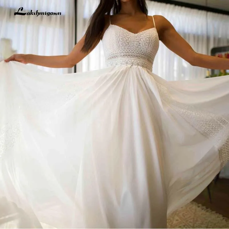 Roycebridal Sexy Summer Wedding Dress Lace Appliqued