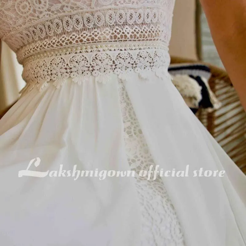 Roycebridal Sexy Summer Wedding Dress Lace Appliqued