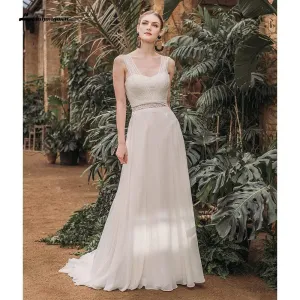 Roycebridal Sexy Sweetheart Sleeveless Tank Lace Chiffon Backless Wedding Dresses