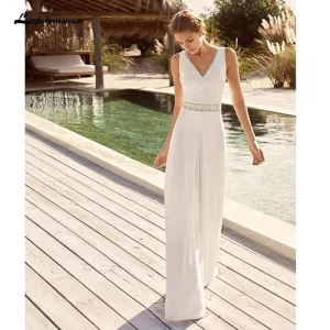 Roycebridal Simple Women Jumpsuits Wedding Dresses