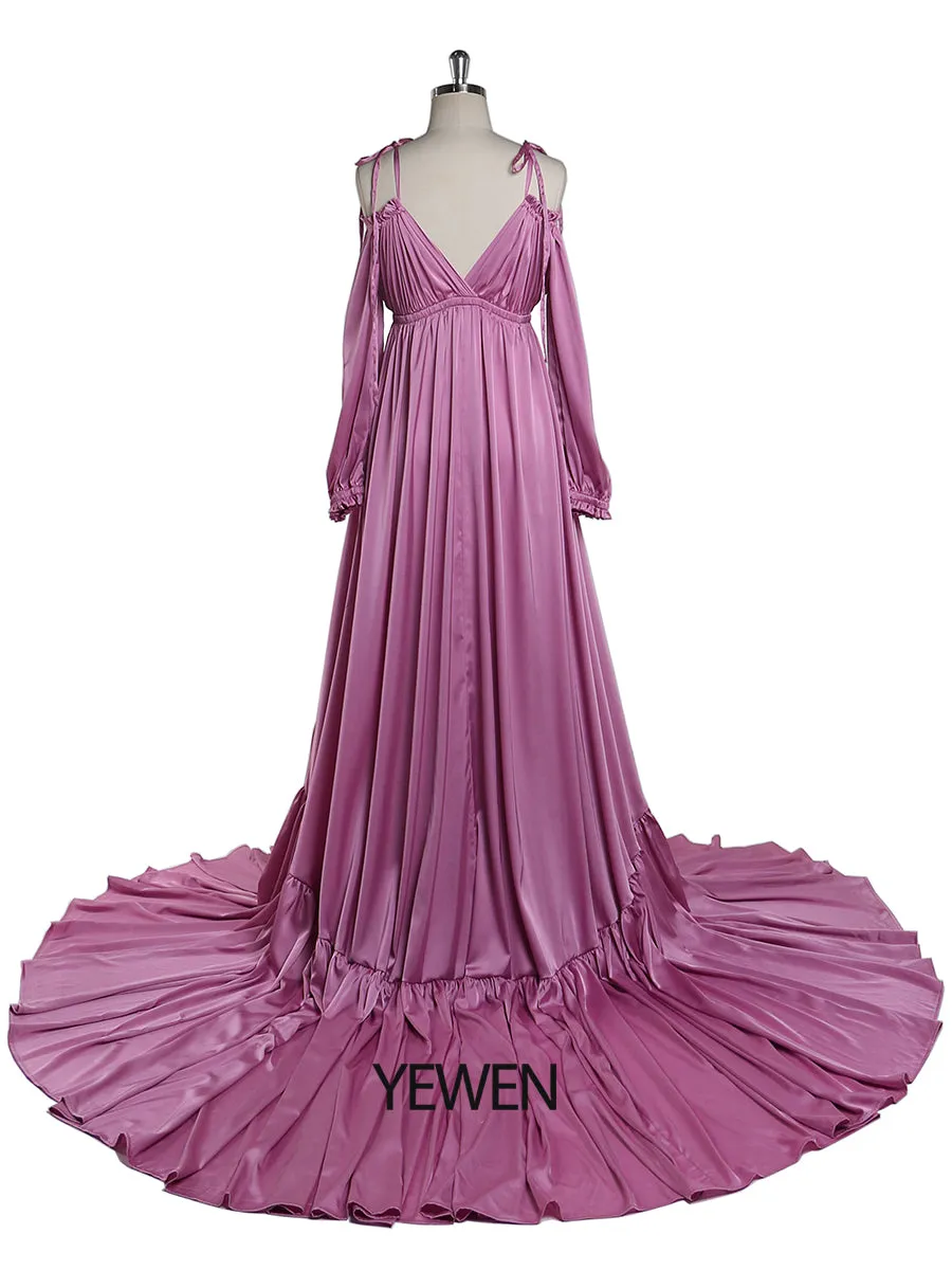 Sexy Shoulderless Maternity Evening Dress Long Pregnant Women Fancy Pregnancy Dress Elegence Maxi Gown Photo Shoot DY21721