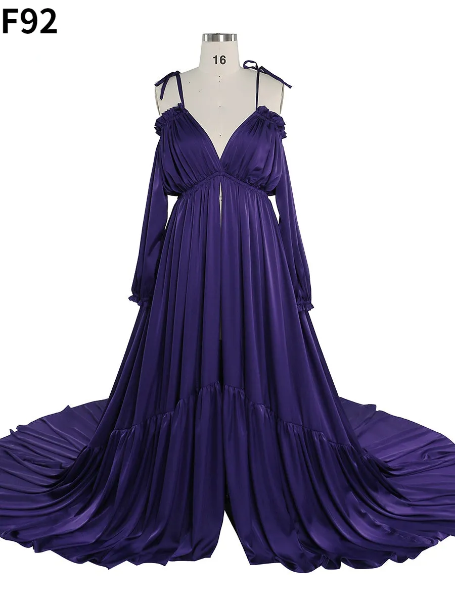 Sexy Shoulderless Maternity Evening Dress Long Pregnant Women Fancy Pregnancy Dress Elegence Maxi Gown Photo Shoot DY21721