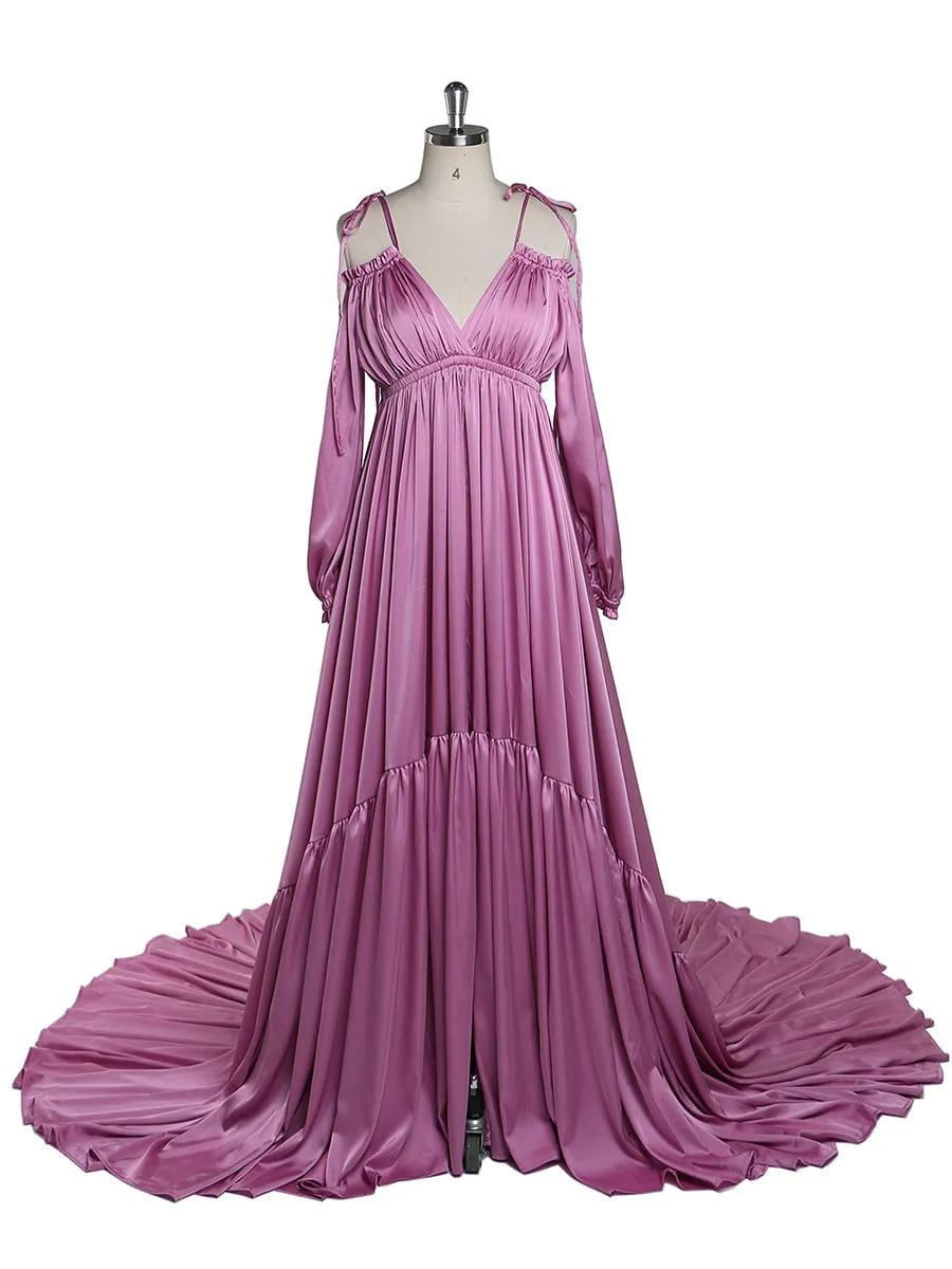 Sexy Shoulderless Maternity Evening Dress Long Pregnant Women Fancy Pregnancy Dress Elegence Maxi Gown Photo Shoot DY21721