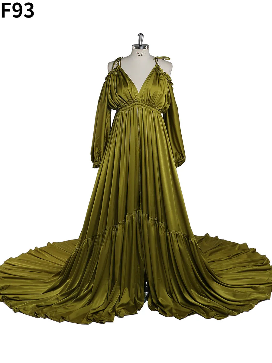 Sexy Shoulderless Maternity Evening Dress Long Pregnant Women Fancy Pregnancy Dress Elegence Maxi Gown Photo Shoot DY21721