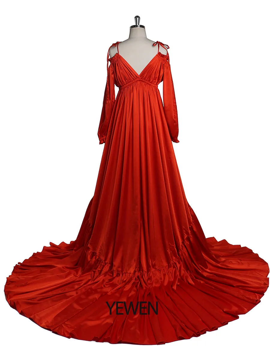 Sexy Shoulderless Maternity Evening Dress Long Pregnant Women Fancy Pregnancy Dress Elegence Maxi Gown Photo Shoot DY21721