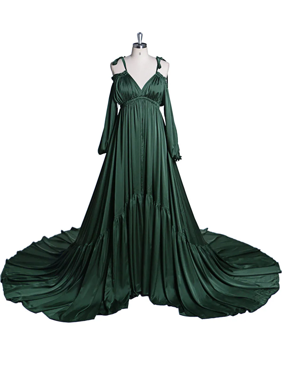 Sexy Shoulderless Maternity Evening Dress Long Pregnant Women Fancy Pregnancy Dress Elegence Maxi Gown Photo Shoot DY21721