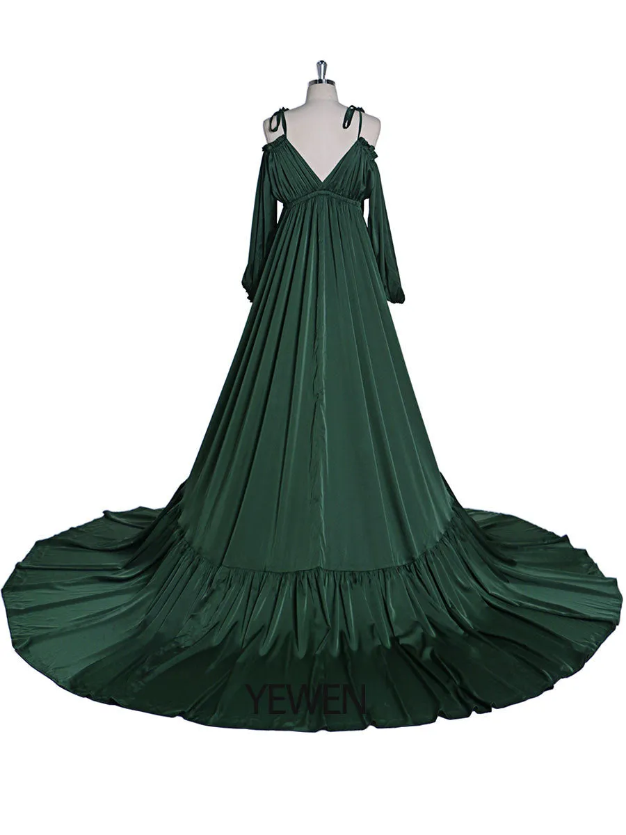 Sexy Shoulderless Maternity Evening Dress Long Pregnant Women Fancy Pregnancy Dress Elegence Maxi Gown Photo Shoot DY21721