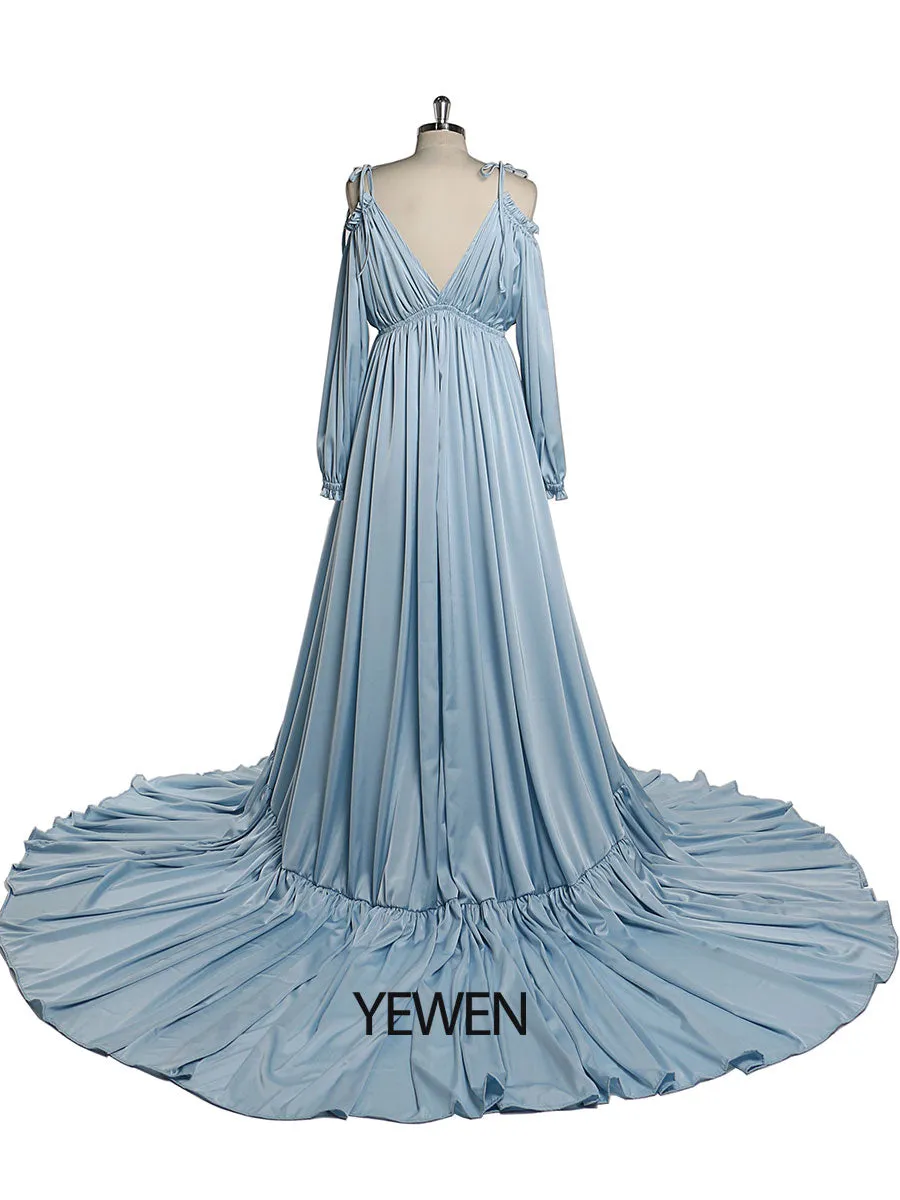 Sexy Shoulderless Maternity Evening Dress Long Pregnant Women Fancy Pregnancy Dress Elegence Maxi Gown Photo Shoot DY21721