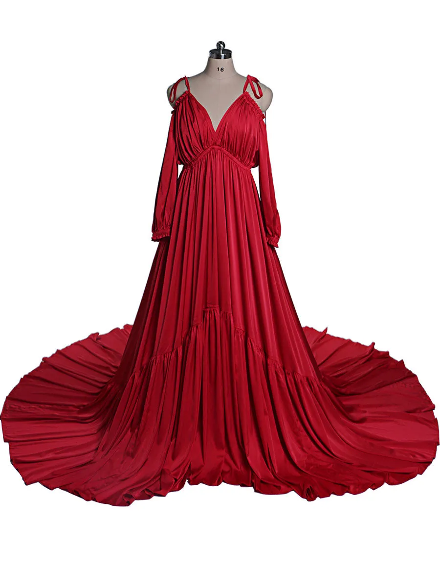 Sexy Shoulderless Maternity Evening Dress Long Pregnant Women Fancy Pregnancy Dress Elegence Maxi Gown Photo Shoot DY21721