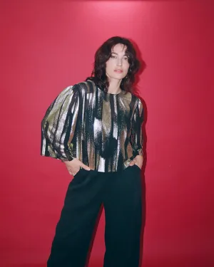 Shimmer | Reversible Silk Bow Bolero