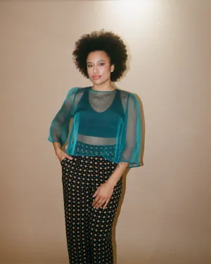 Shimmer | Reversible Silk Bow Bolero