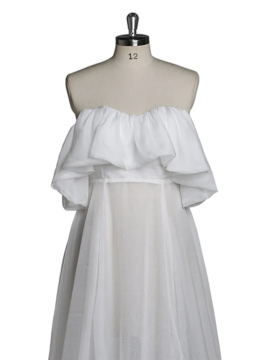 Silk Chiffon Evening Dress Off The Shoulder Maternity Gown for Photo Shoots Photography Dress Custom Plus Size YD21106
