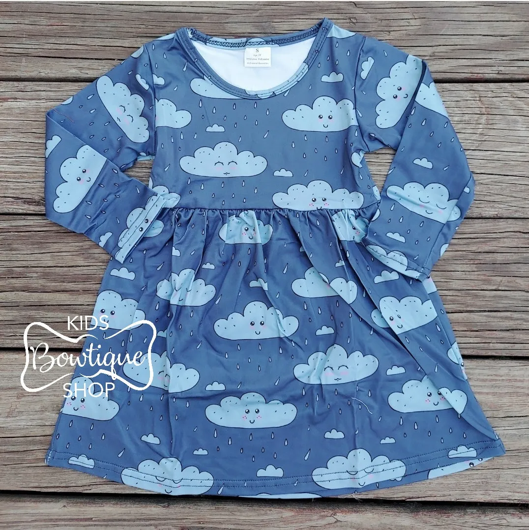 Silly Clouds Long Sleeve Pearl Dress