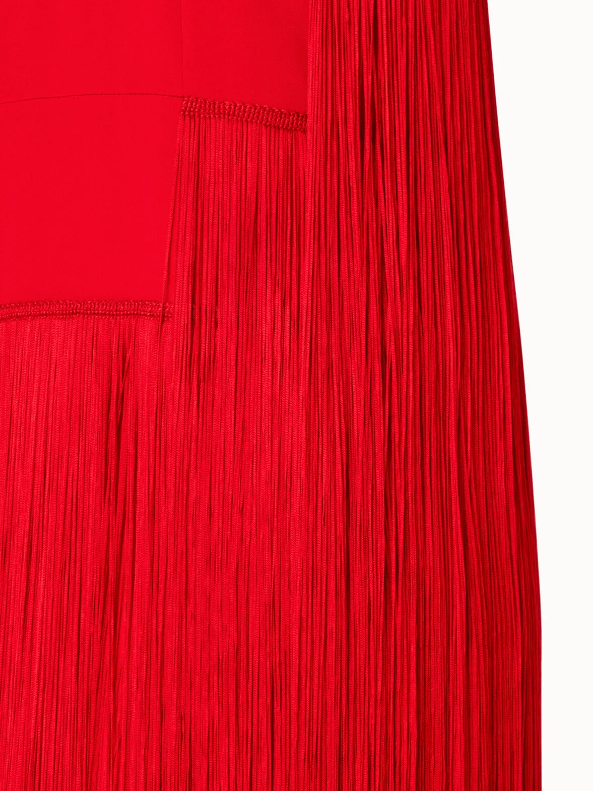 Sleeveless Silk Dress with Fringes