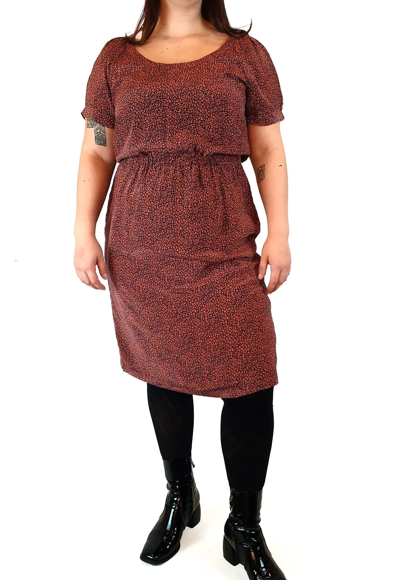Sportscraft red print 100% silk dress size 14