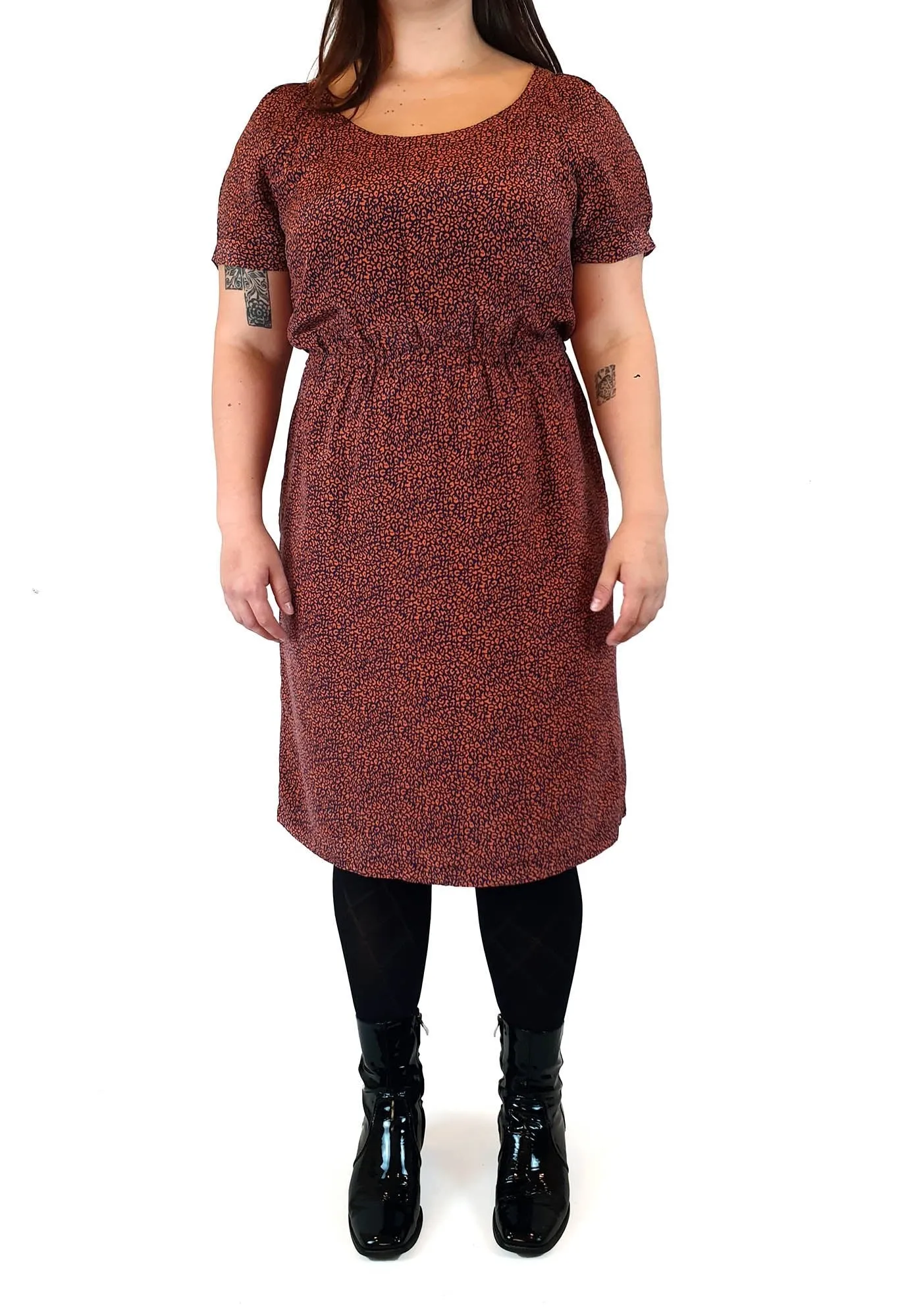 Sportscraft red print 100% silk dress size 14