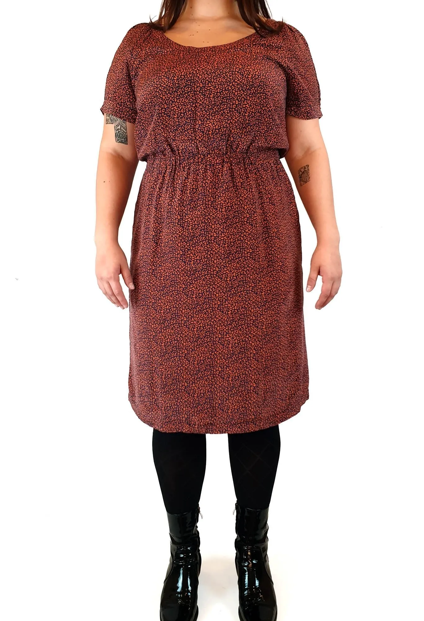 Sportscraft red print 100% silk dress size 14