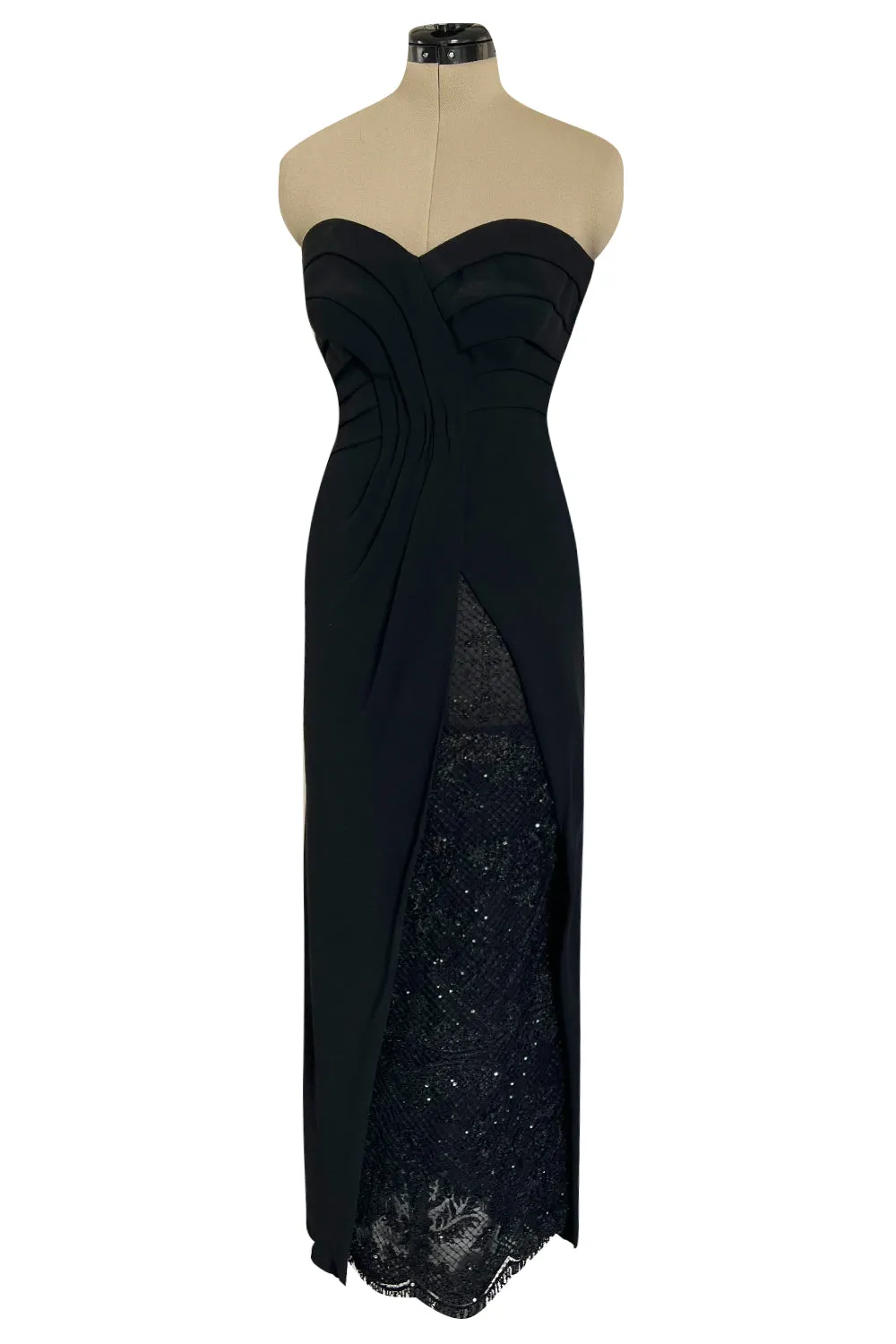 Spring 1998 Valentino Haute Couture Strapless Dress w Elaborately Beaded & Sequin Skirt