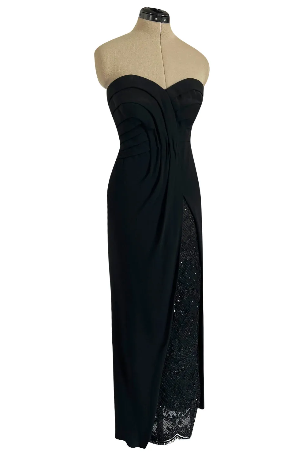 Spring 1998 Valentino Haute Couture Strapless Dress w Elaborately Beaded & Sequin Skirt