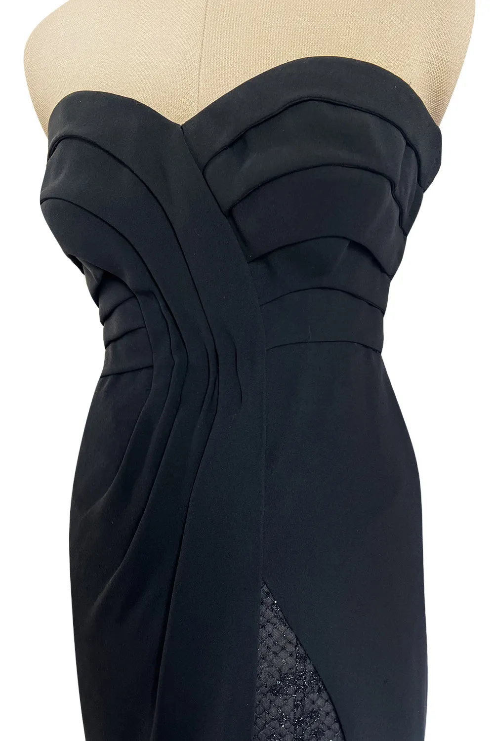 Spring 1998 Valentino Haute Couture Strapless Dress w Elaborately Beaded & Sequin Skirt