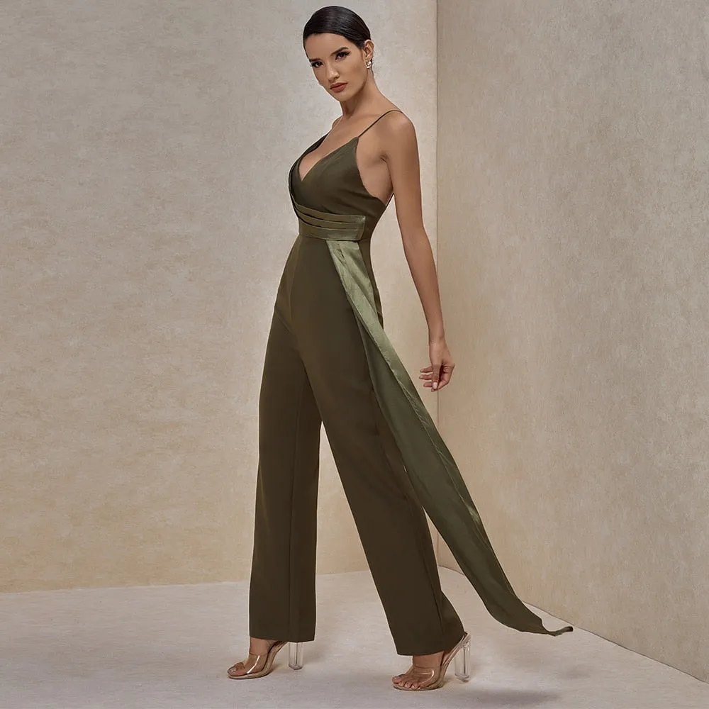 Summer Women Green Sexy Club Jumpsuit