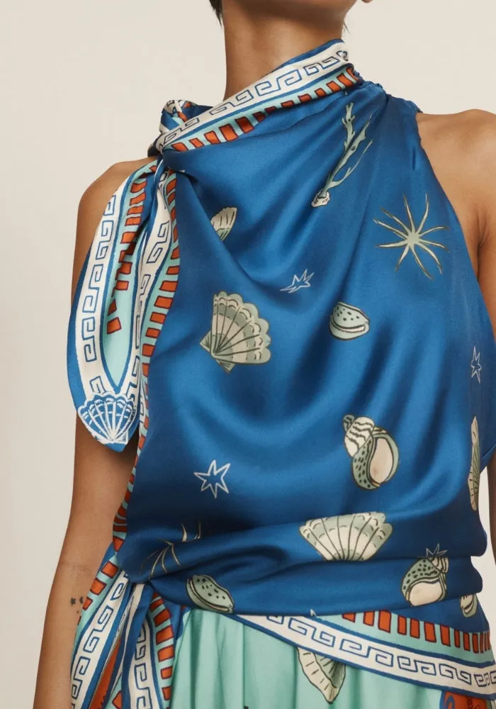 Surrealist Summer Scarf Midi Dress