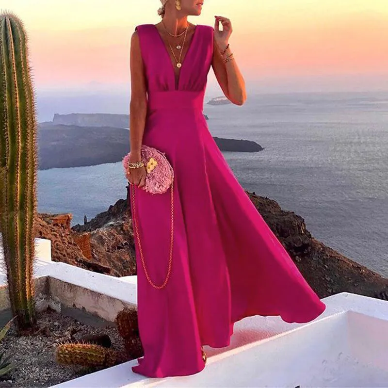 V-Neck Retro Printed Dress