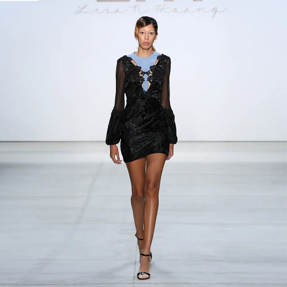 Velvet and Denim Minidress