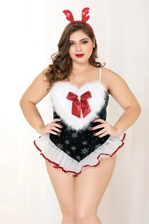 Velvet Fur Dresses Sexy Ms Santa Costume