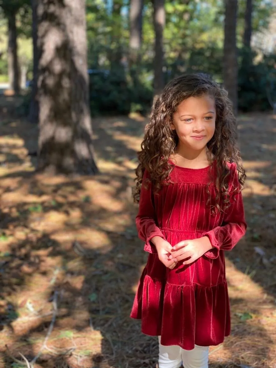 Vignette Bennett Velvet Dress - Burgundy