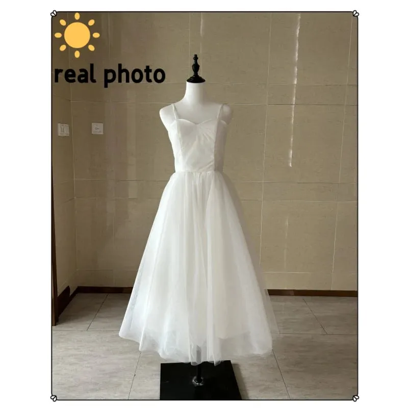 Wedding Dresses Fashion Spaghetti Straps Tulle Vestidos De Novia
