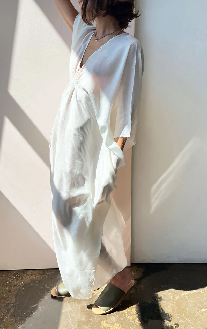 White silk caftan