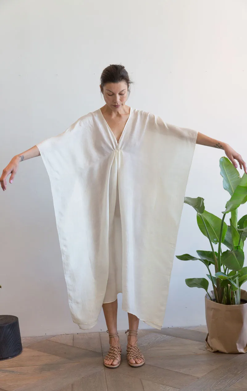 White silk caftan