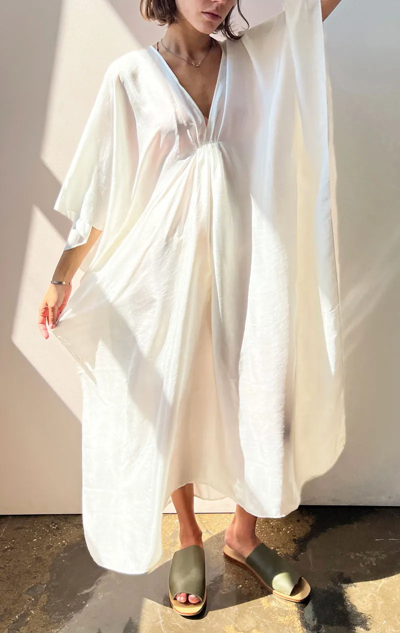 White silk caftan