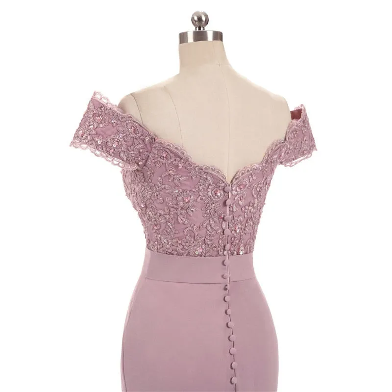 Wine Red Bead Vintage Lace Mermaid Bridesmaid Dresses Party Gowns